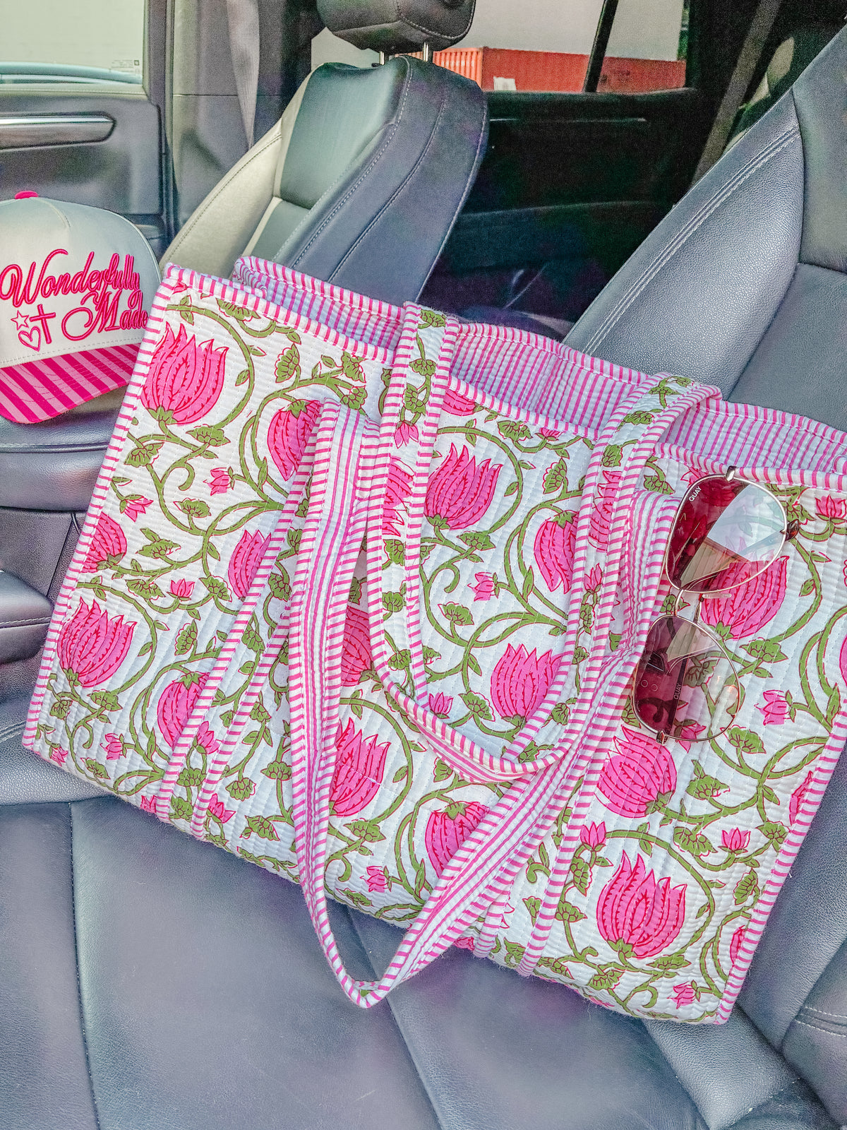 Pretty in Pink Quilted Tote Bag