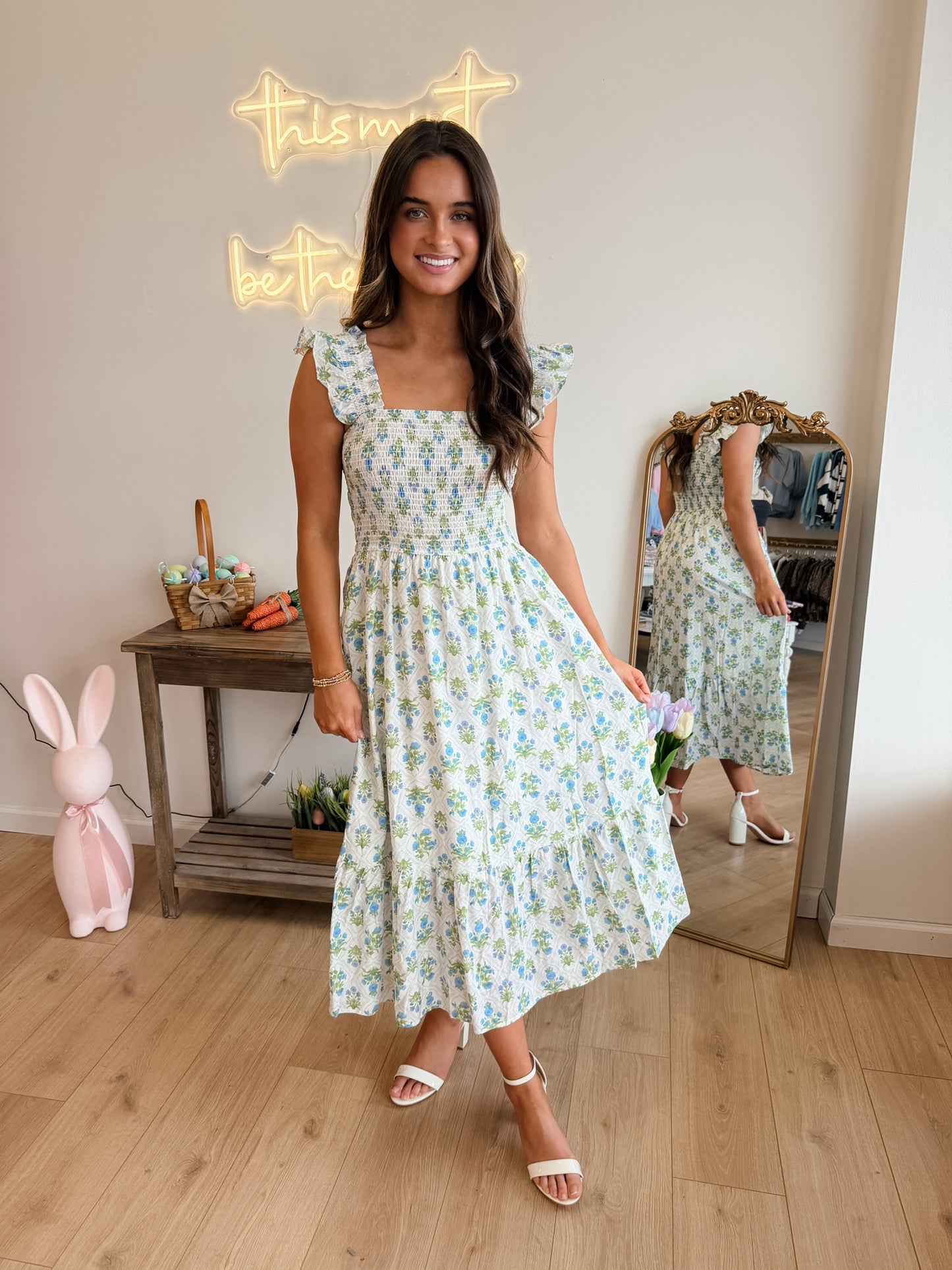 Mia Blue Midi Dress