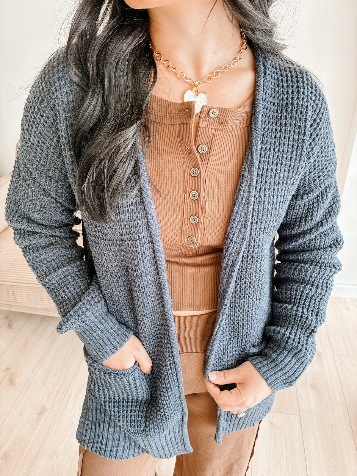 At Ease Knit Cardigan - Navy