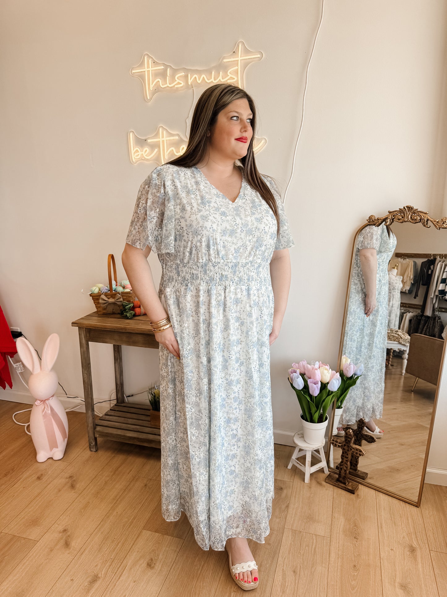 Olivia Blue Maxi Dress