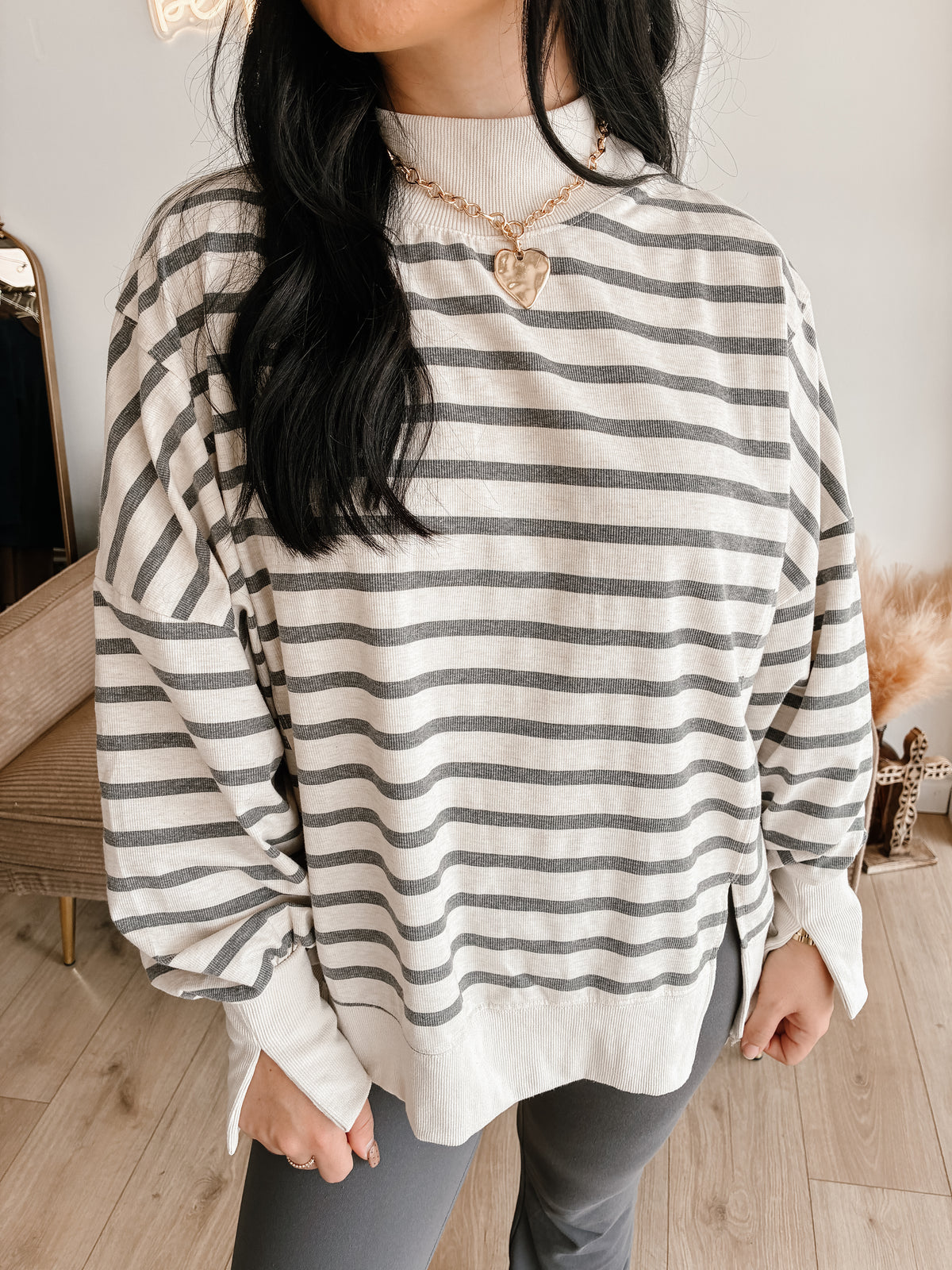 For the Win Mockneck - Grey