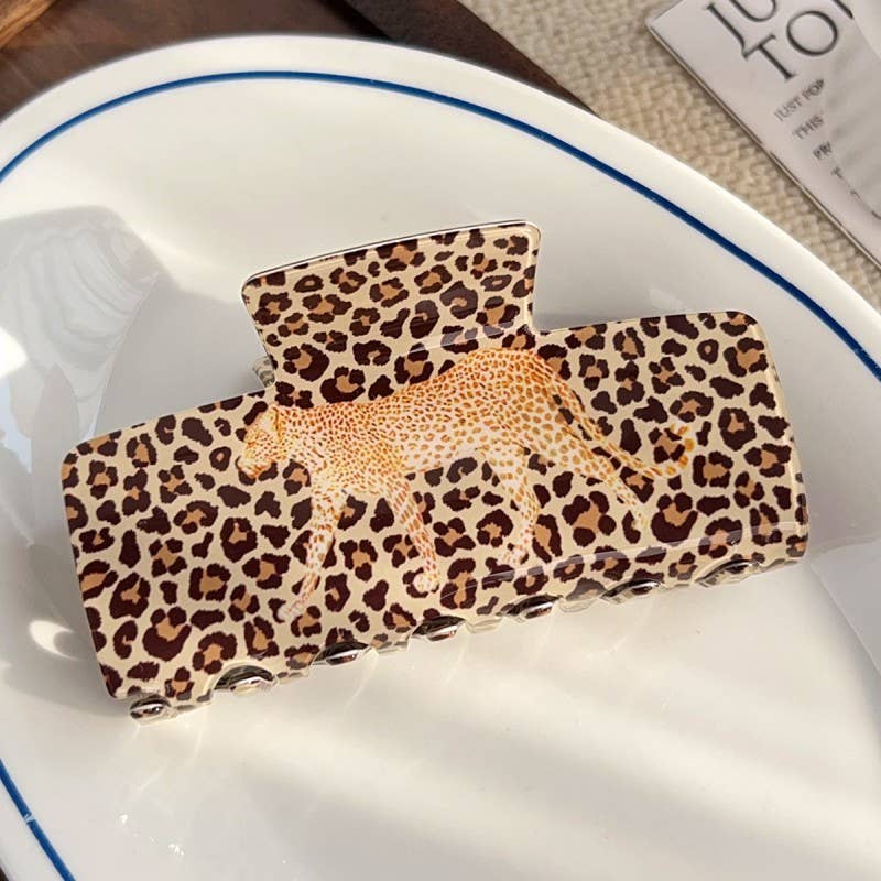 Leopard Hair Claw Clip