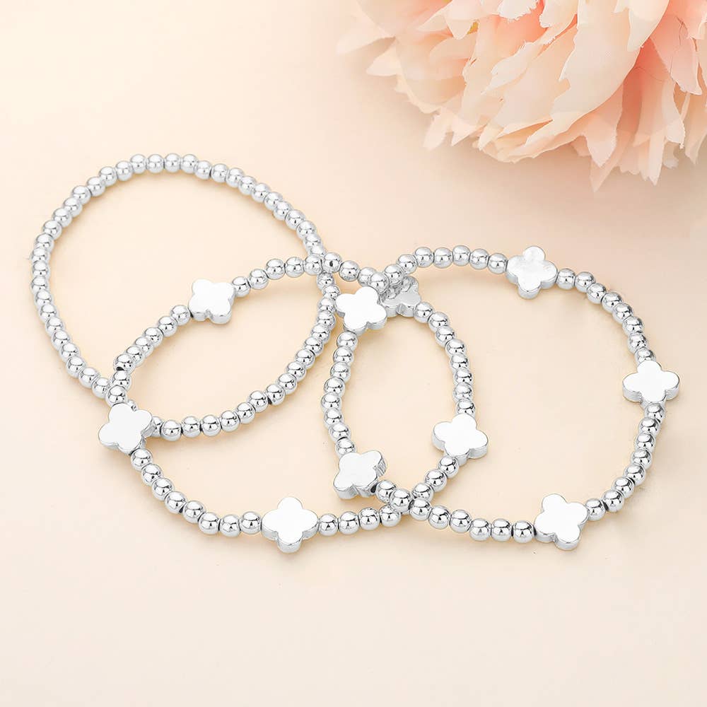 Clover Beaded Bracelet Stack