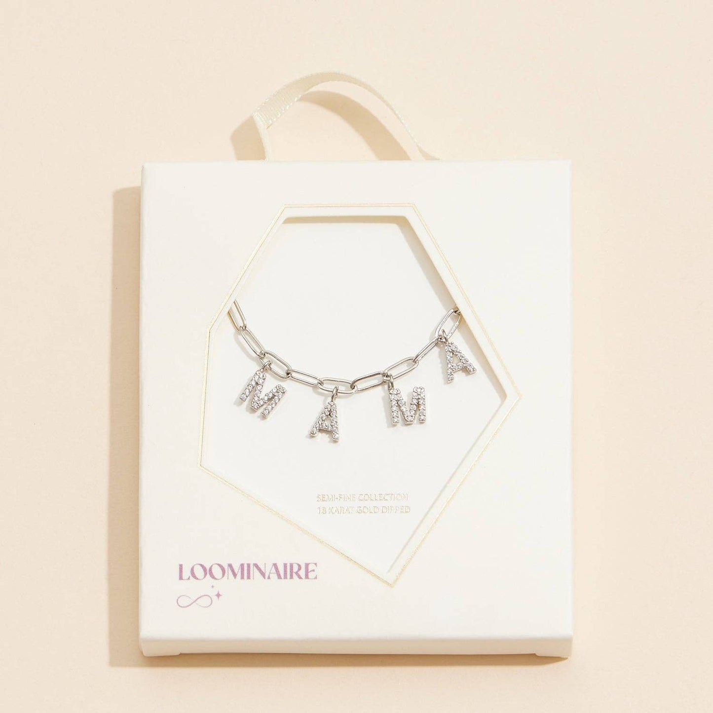 Sparkling "MAMA"  Silver Necklace