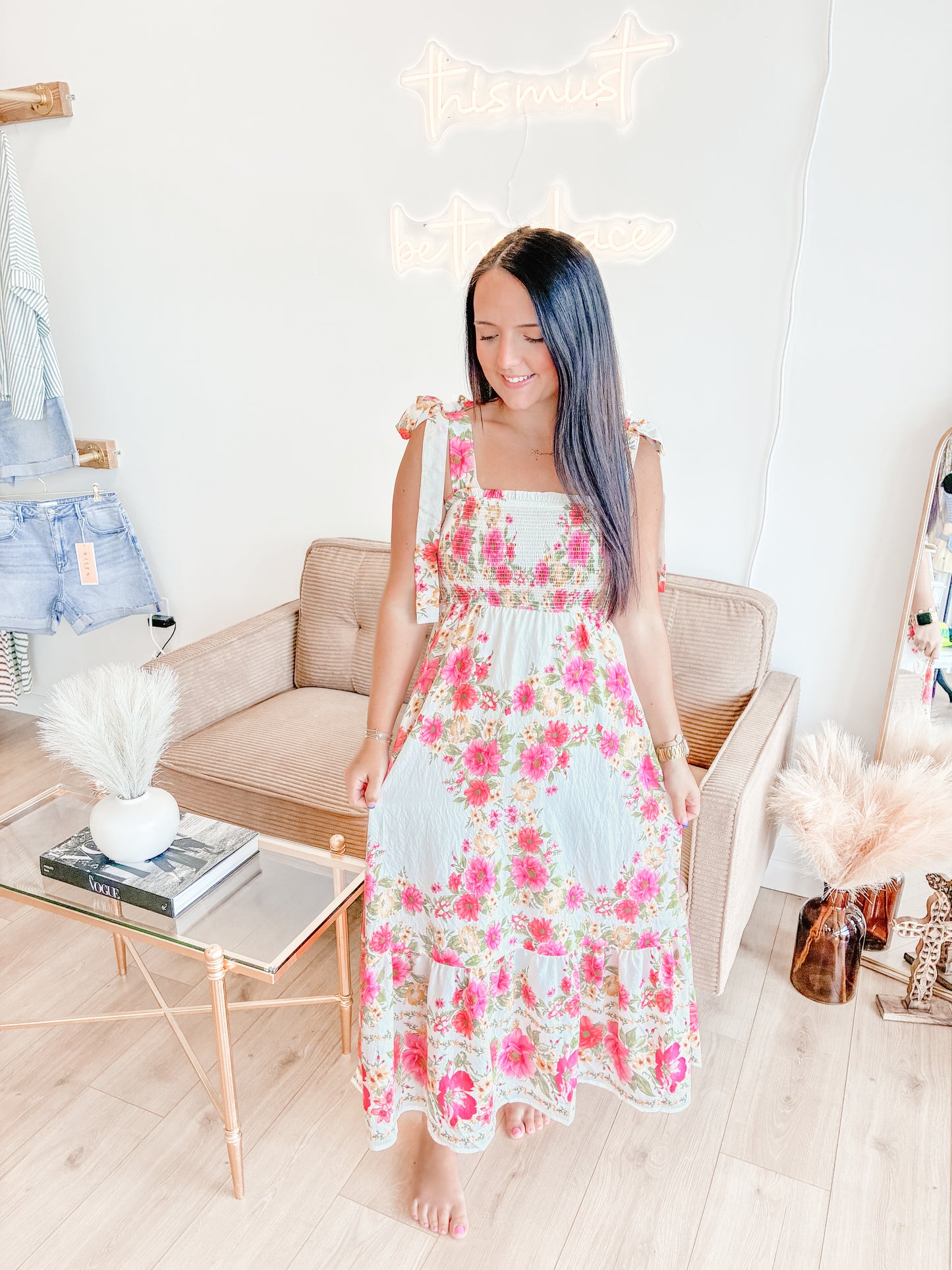 Pink Horizon Midi Dress