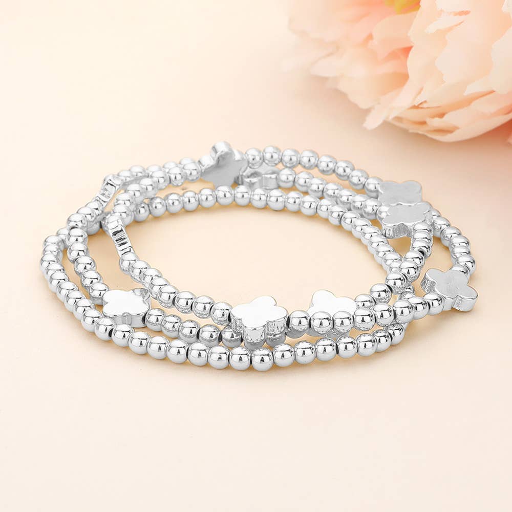 Clover Beaded Bracelet Stack