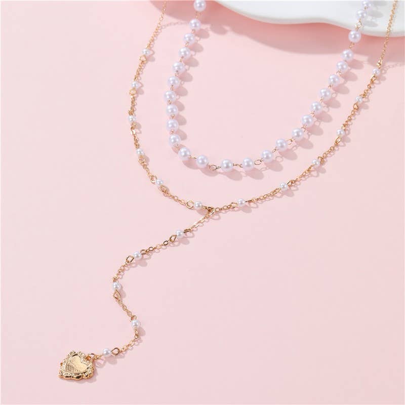 Layered Pearl Y-Necklace