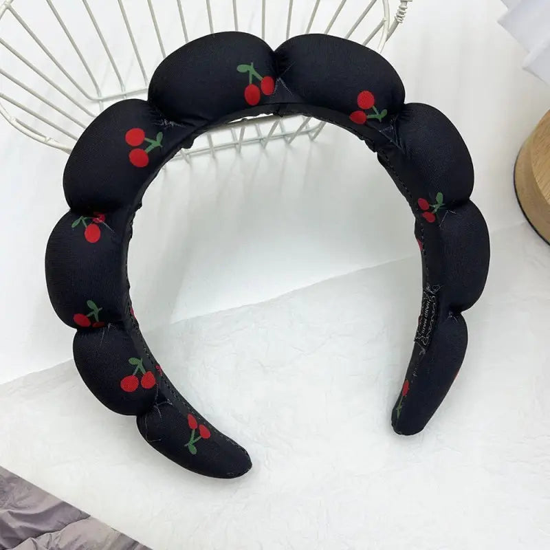 Cherry Puffed Spa Headband Hair Band
