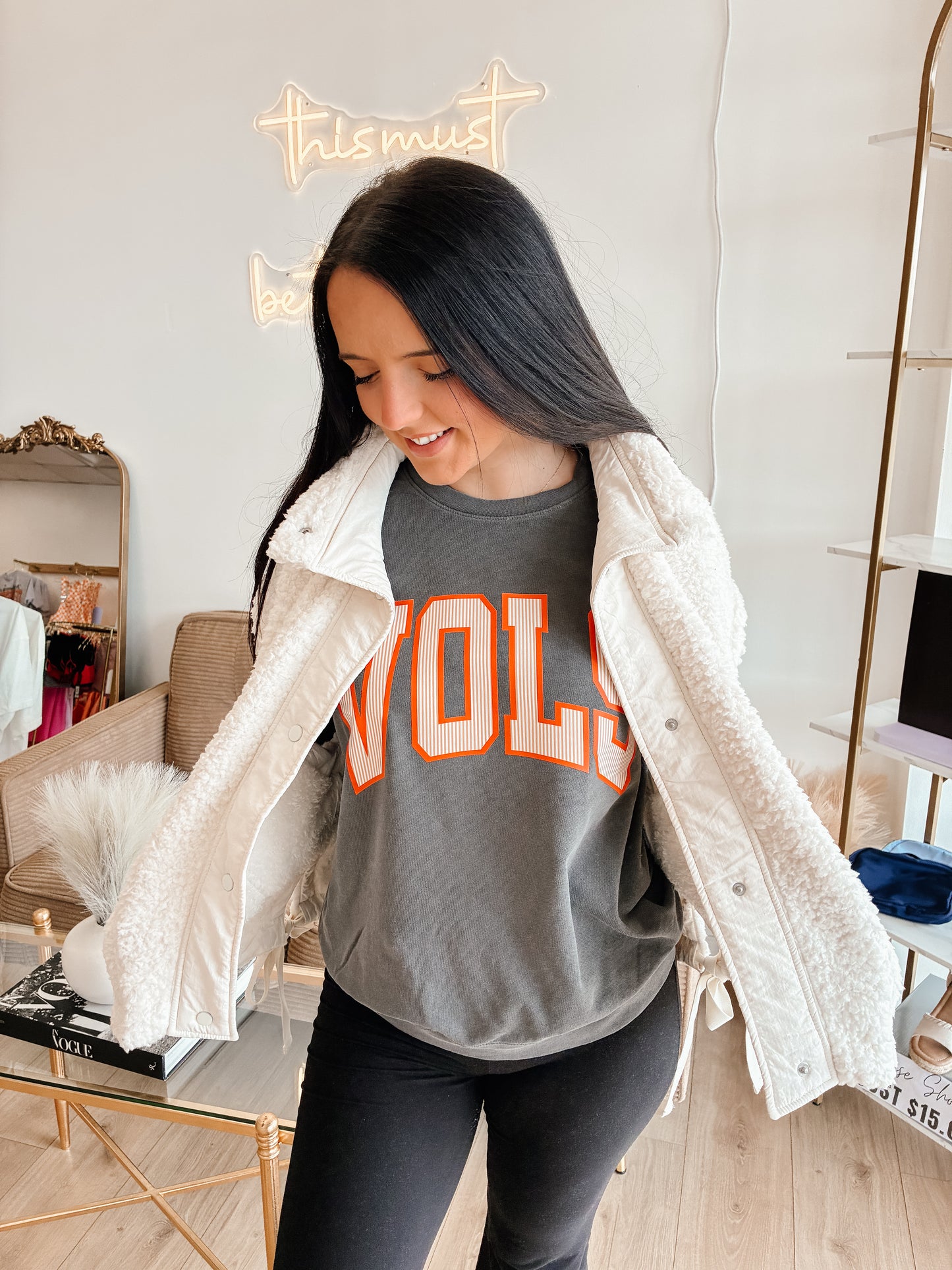 Stripe Vols Comfort Colors Crewneck