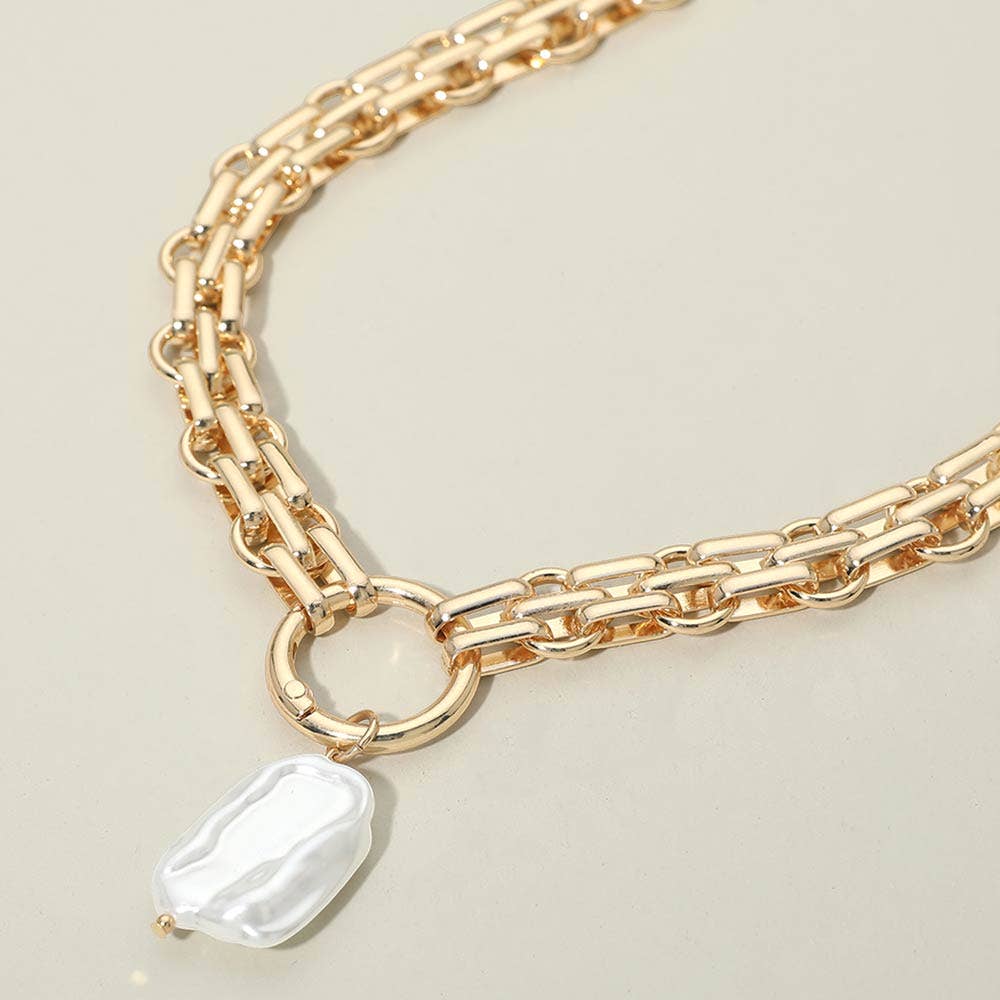 Pearl Chunky Chain Necklace