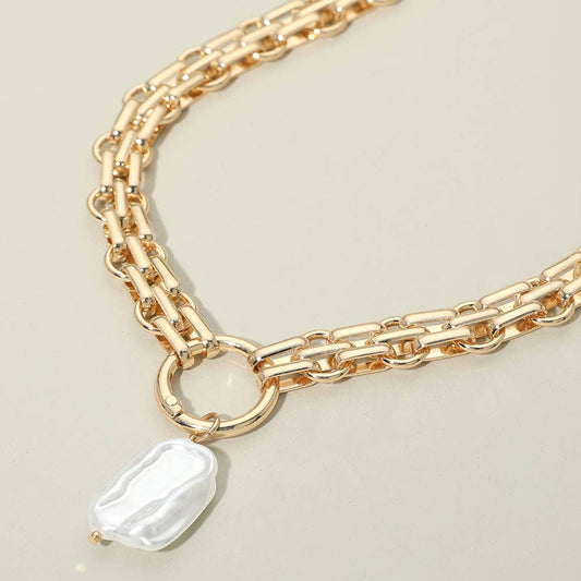 Pearl Chunky Chain Necklace