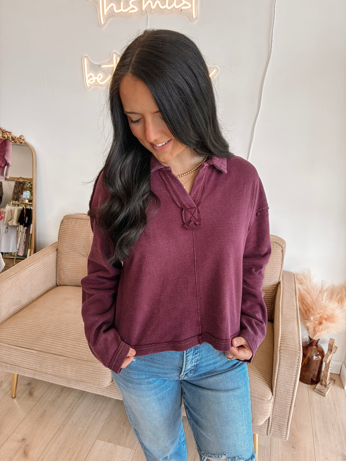 Better Together Pullover - Dk Cherry