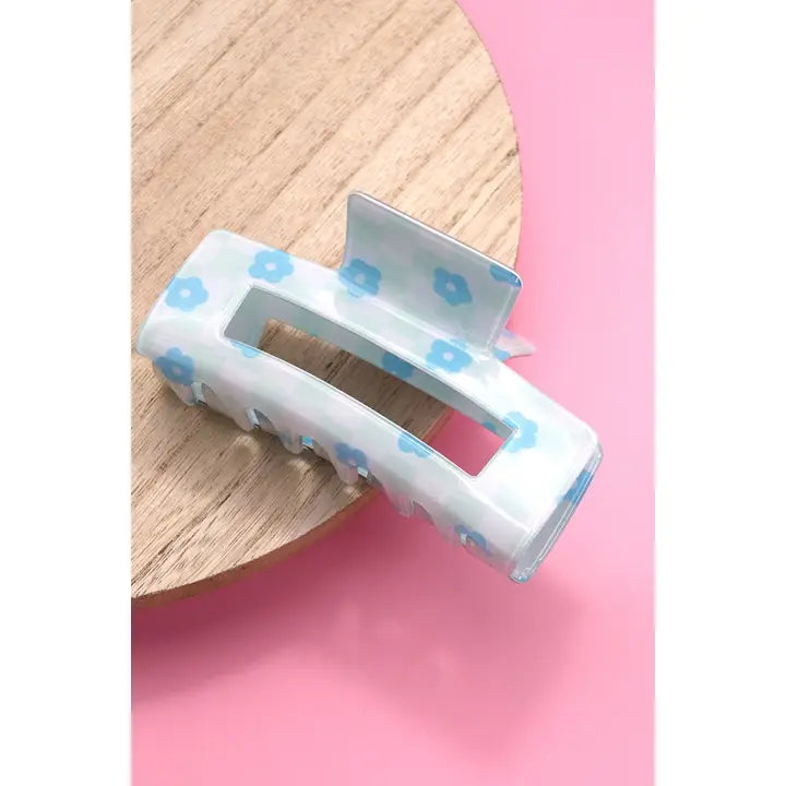 Daisy Checker Hair Claw Clips