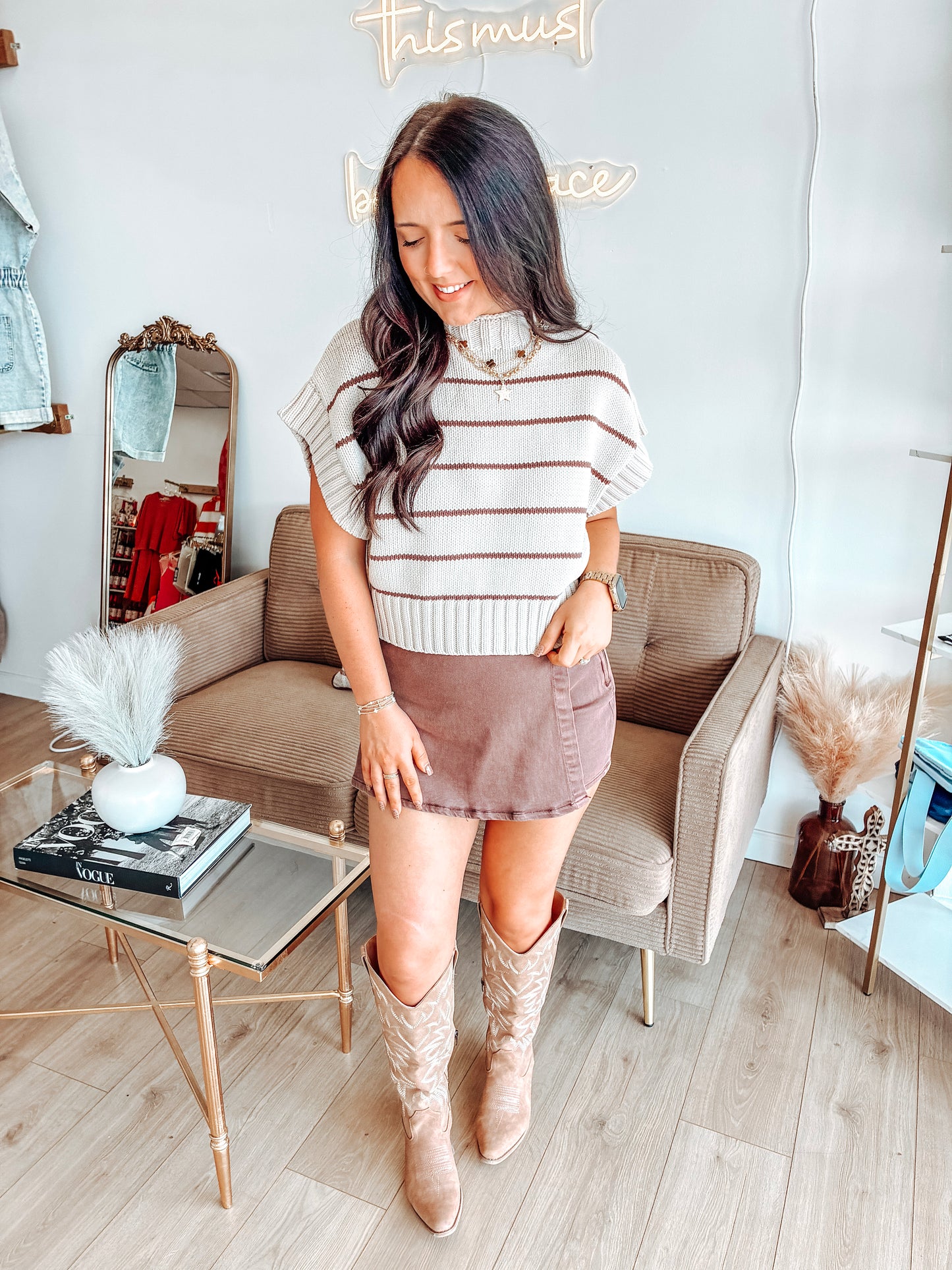 Chestnut Wonders Mockneck Sweater