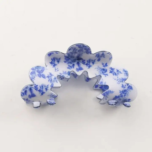 Vintage Porcelain Style Half Moon Hair Claw Clips