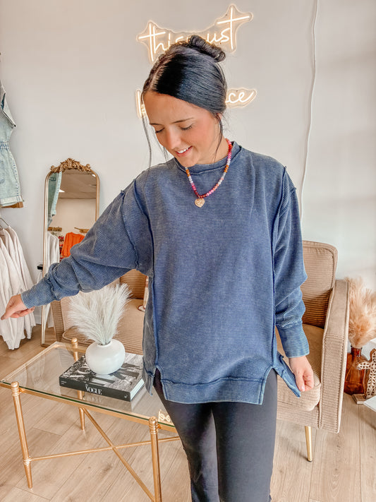Modest Muse Pullover - Navy