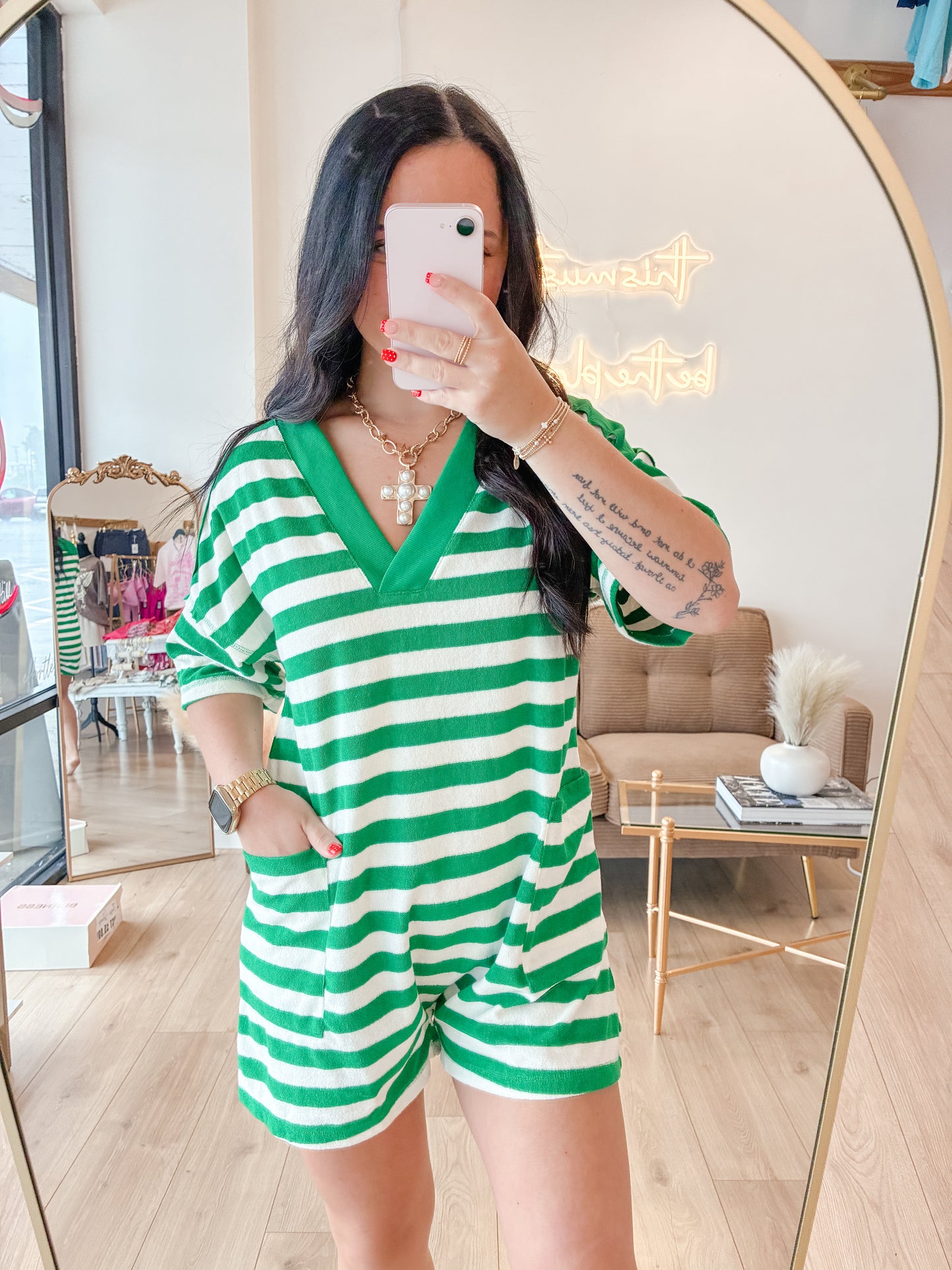 Limeade Stripe Romper