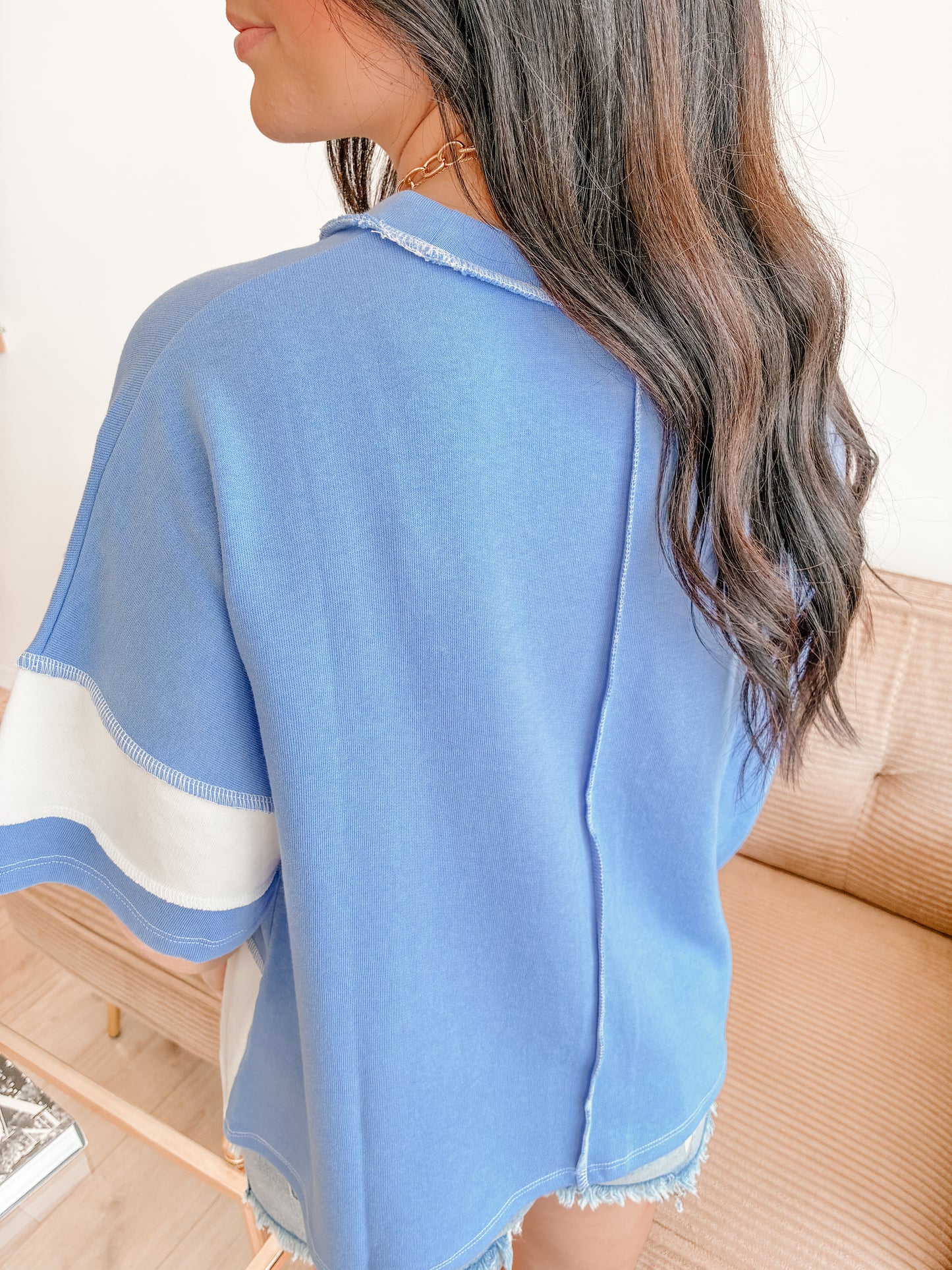 Effortless Color Block Top (Blue)
