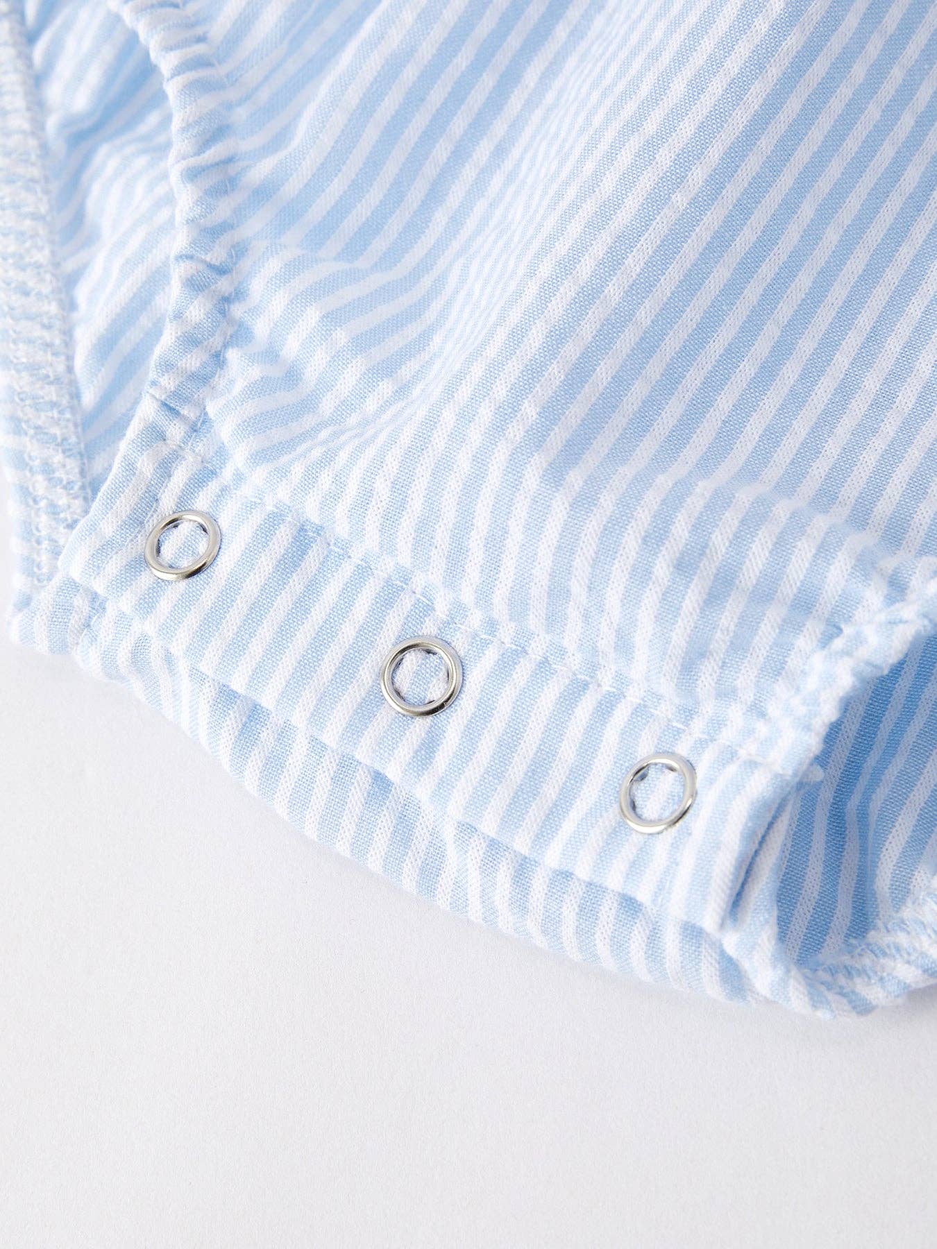 4th of july Girls' Smocking Star Embroidered Romper