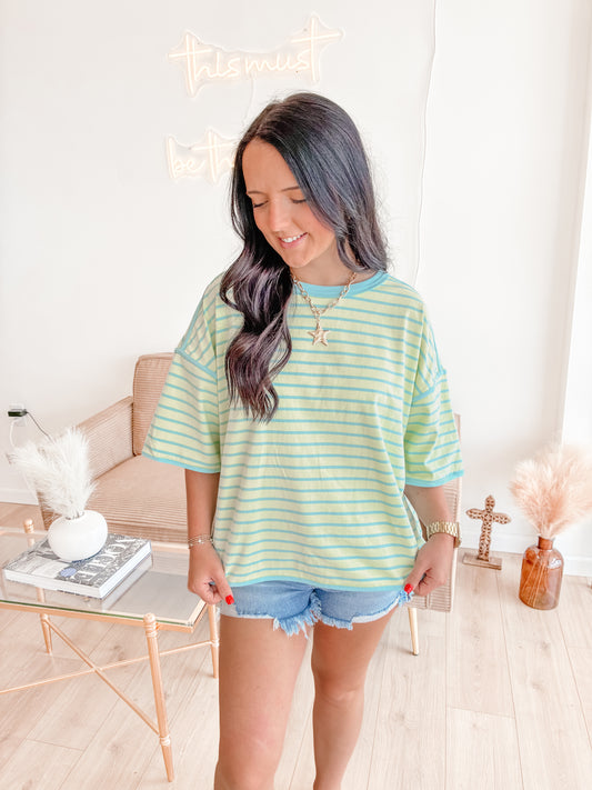 Come Closer Stripe Relax Top