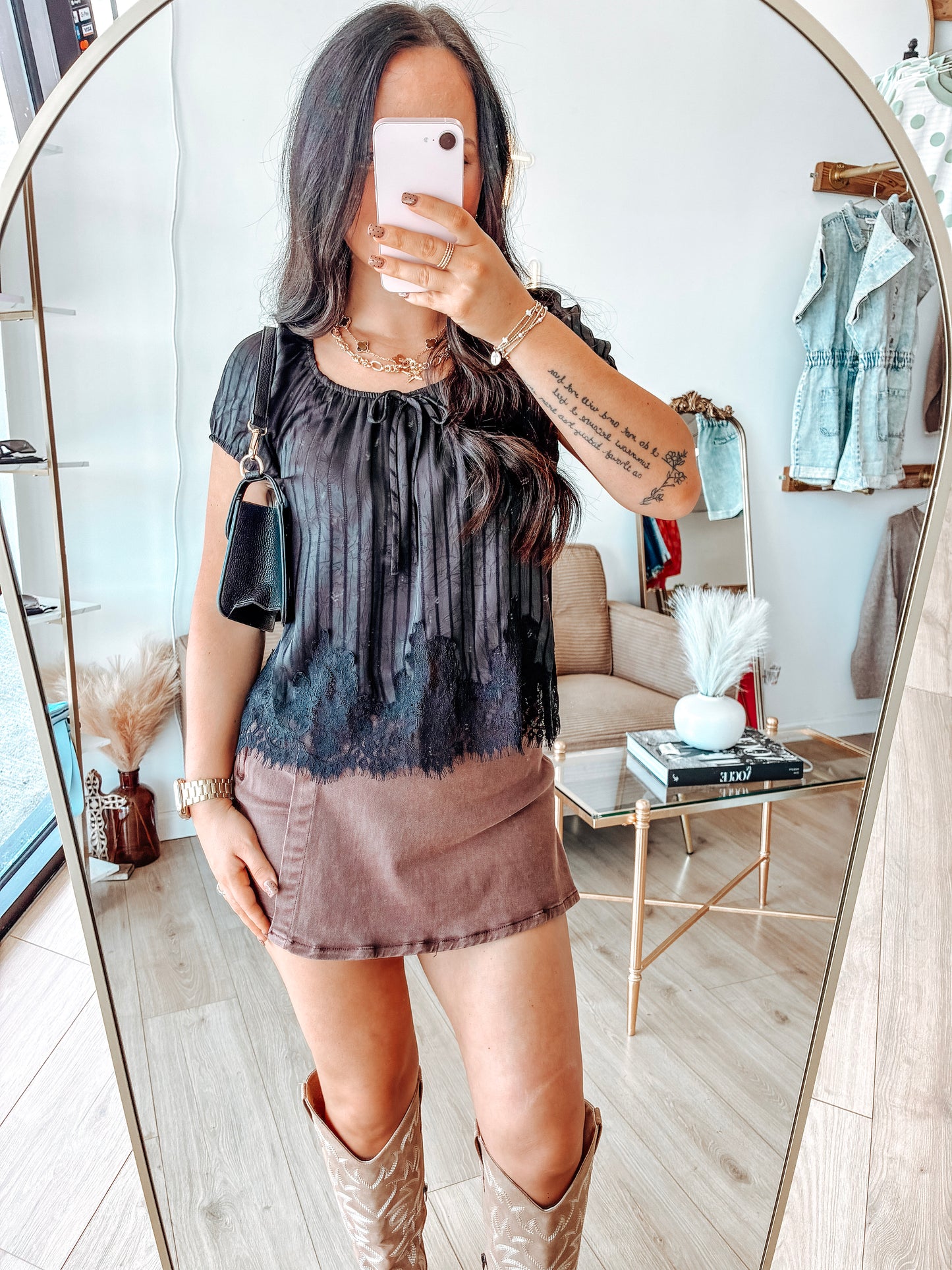 Mila Midnight Lace Blouse