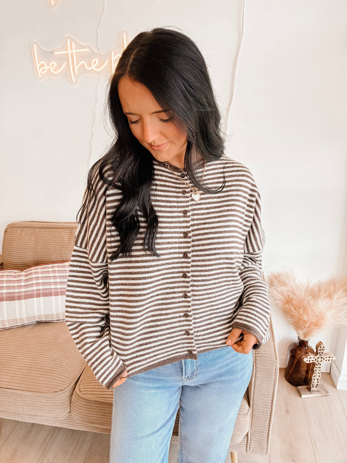 Chocolate Swirl Button Down Cardigan