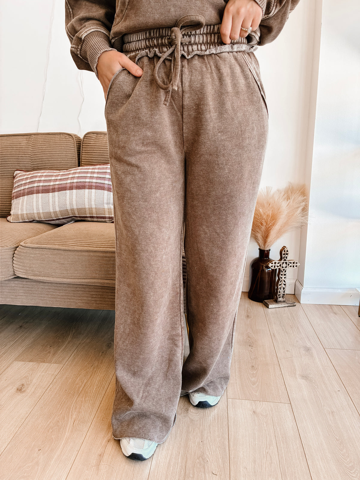 Staple Fleece Palazzo Sweatpants - Mocha