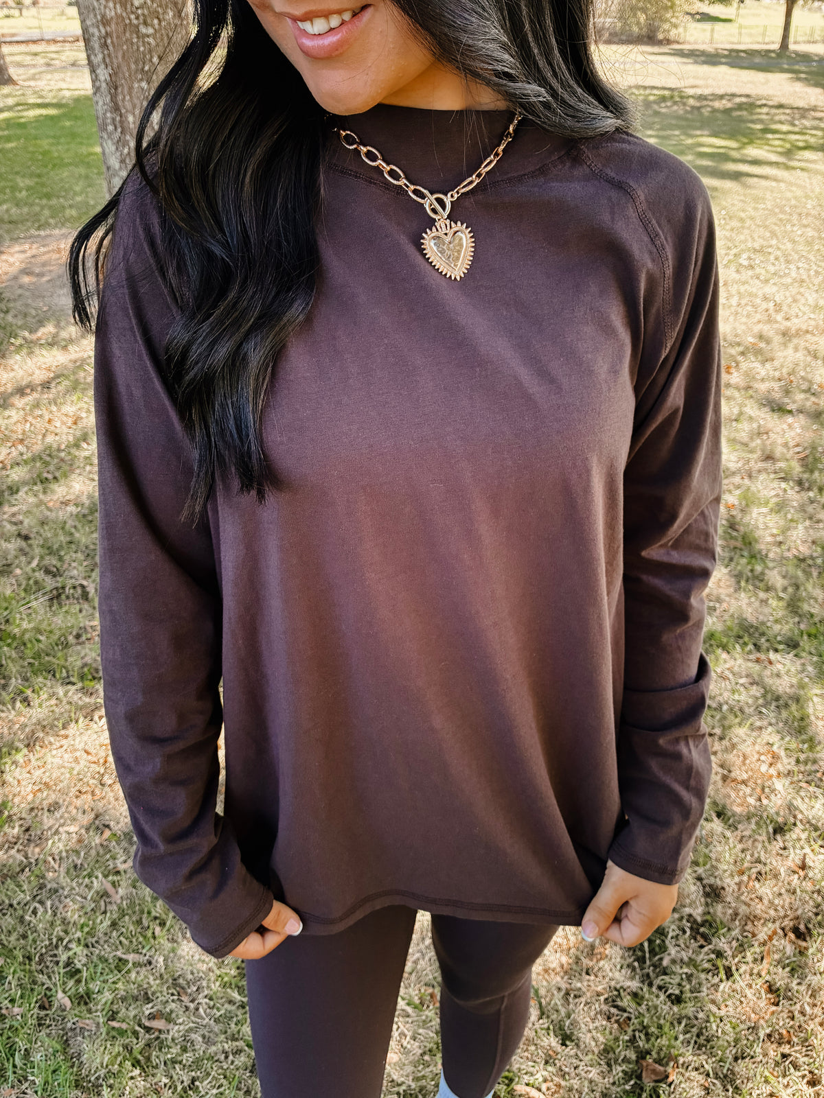 Coffee Bean Lightweight Mockneck