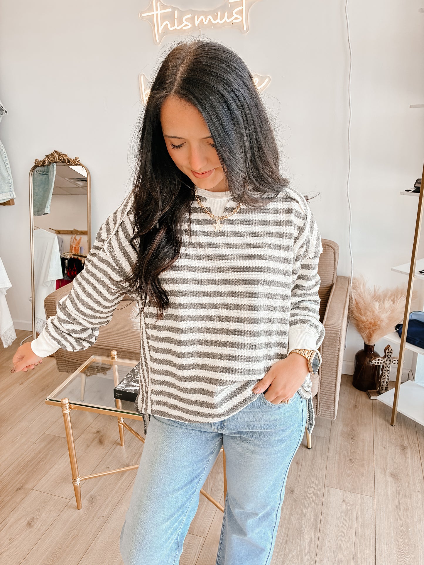 Hannah Waffle Top