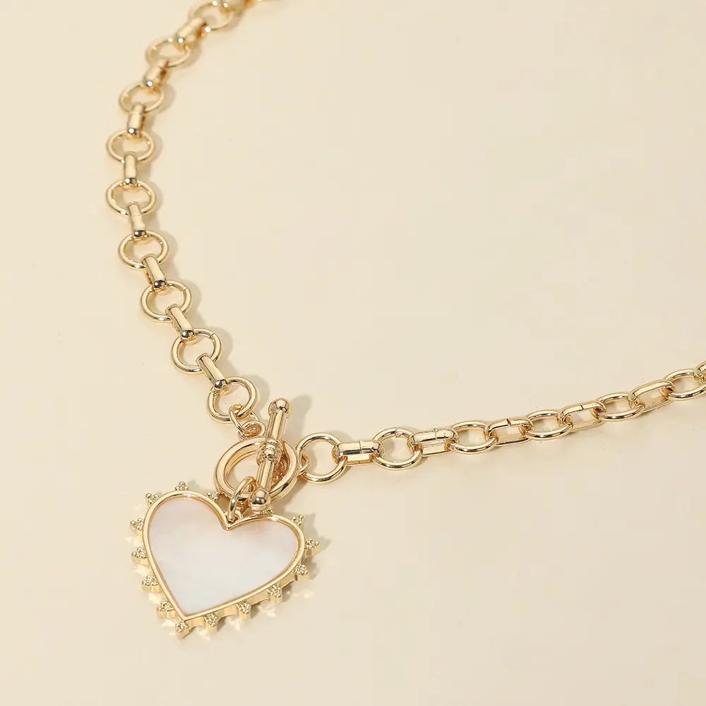 Gold Heart Toggle Necklace