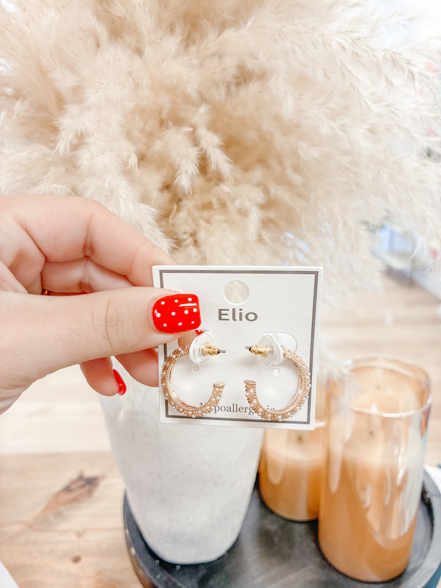 Dainty Pearl Hoop Earrings