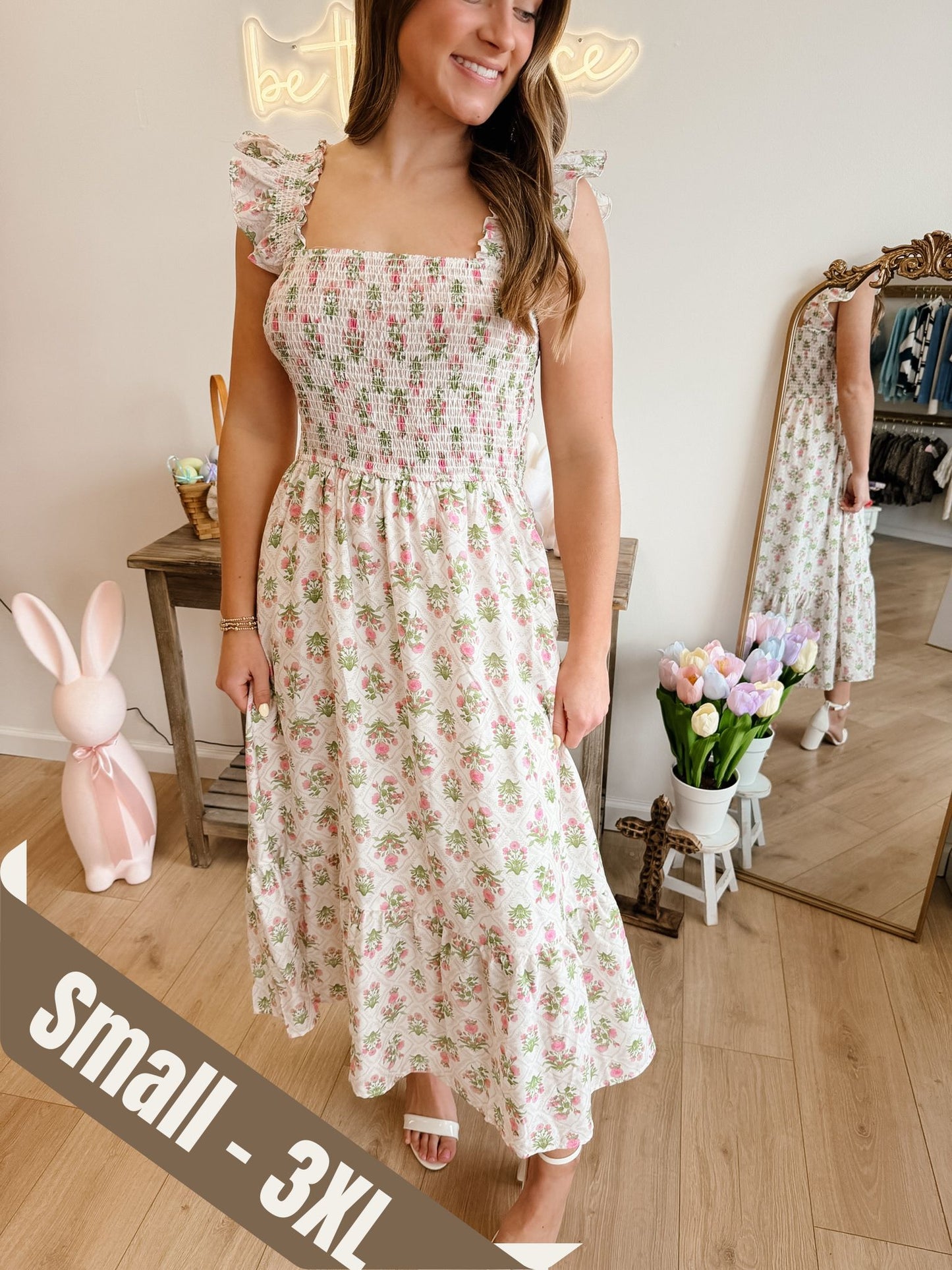 Mia Pink Midi Dress