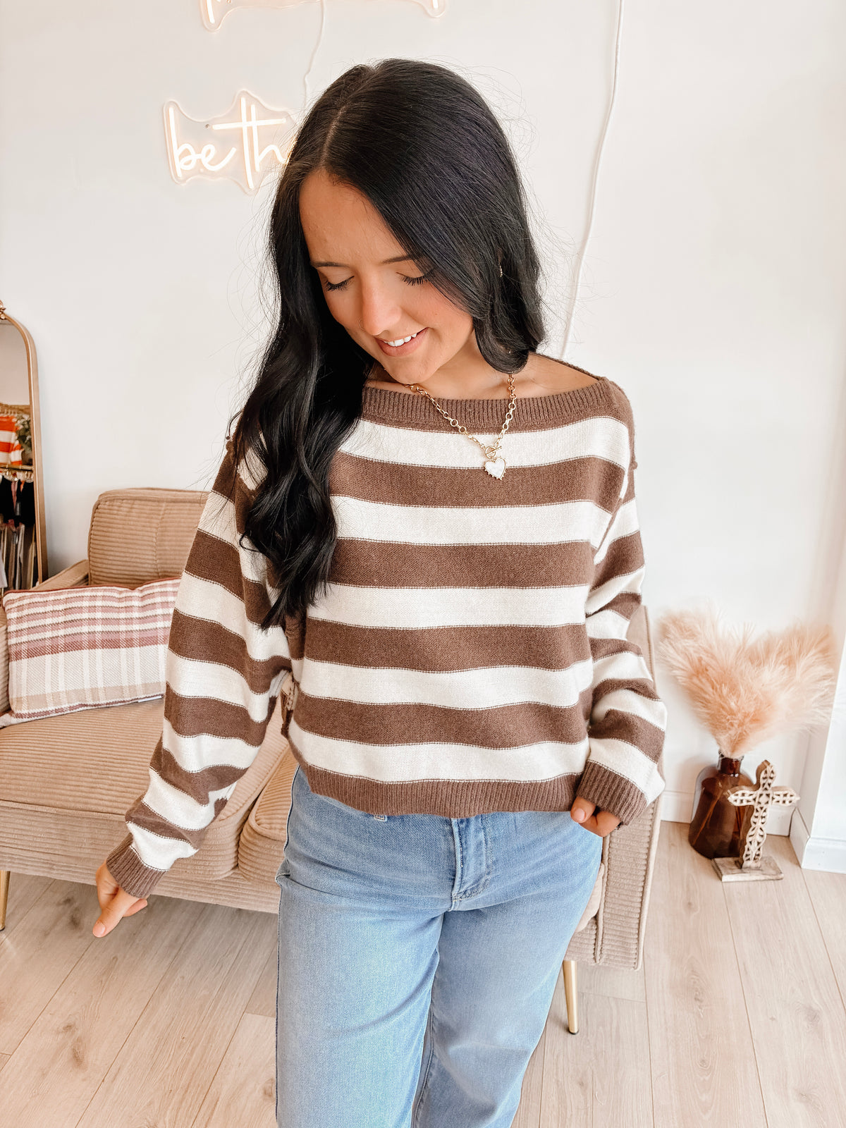 August Air Boat Neck Crop Sweater