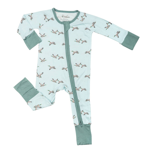 Quackin'up Mallard Duck  Baby Bamboo Pajamas, 2-Way Zipper