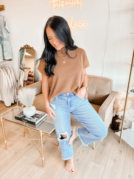 Harvest Heritage Mockneck Sweater - Camel