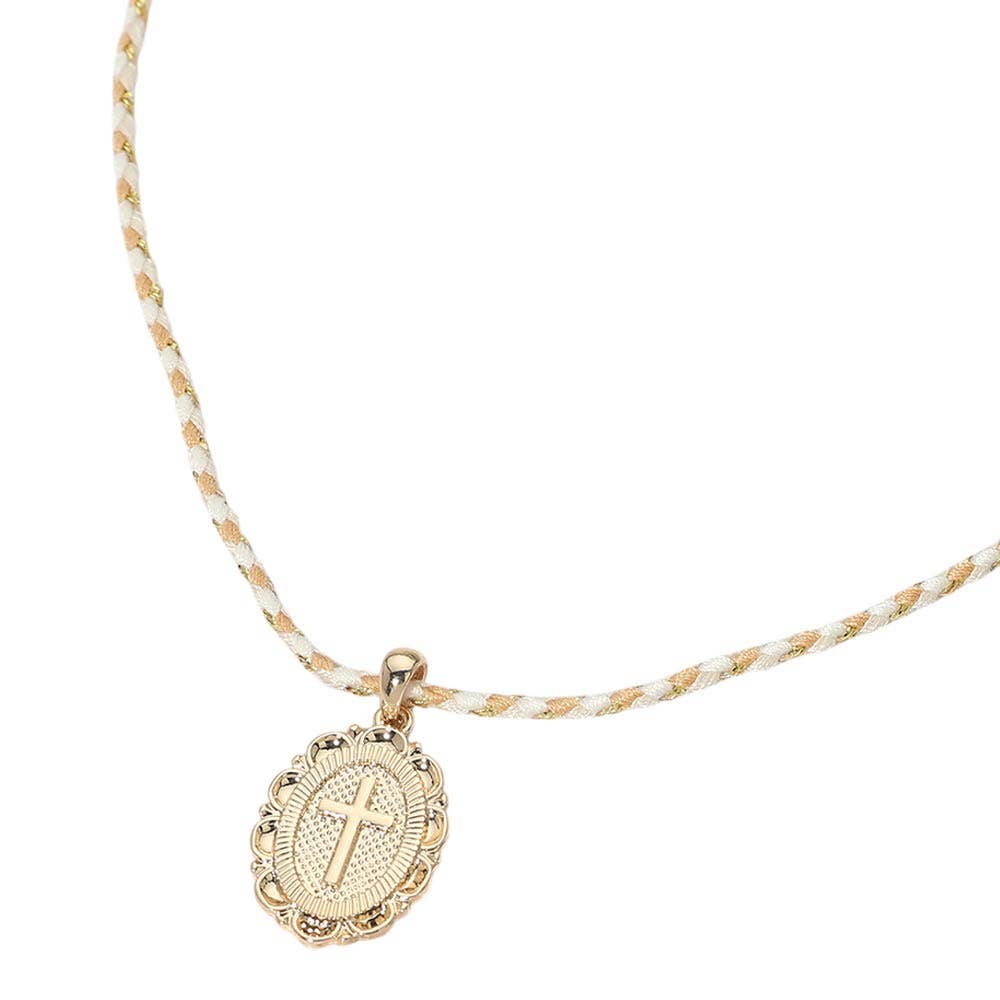 Thread Cross Necklace