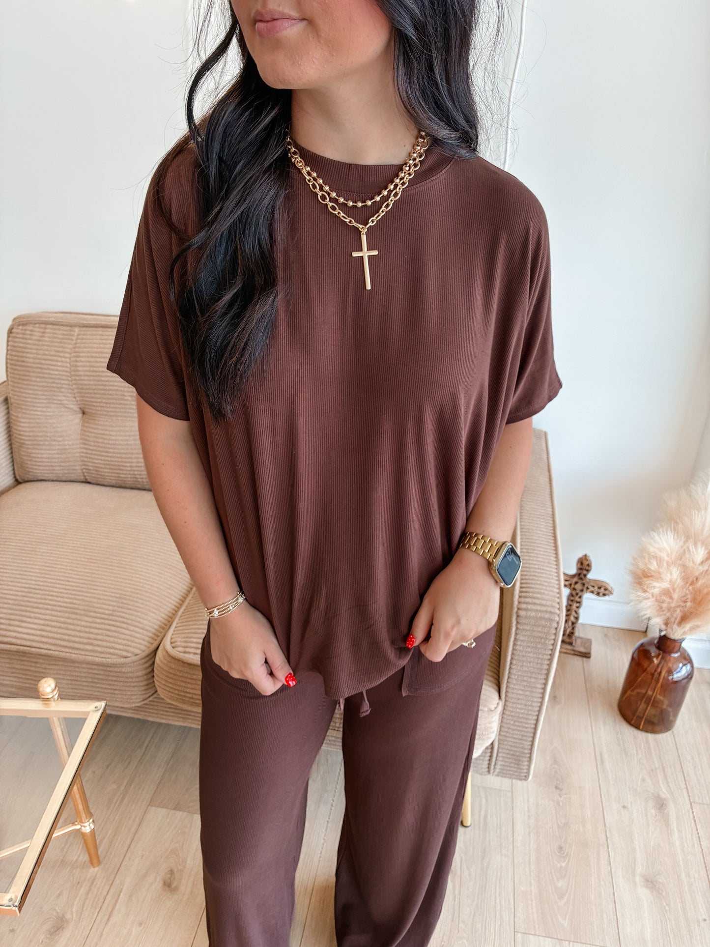 Lounge Around Rayon Set (CHOCOLATE)