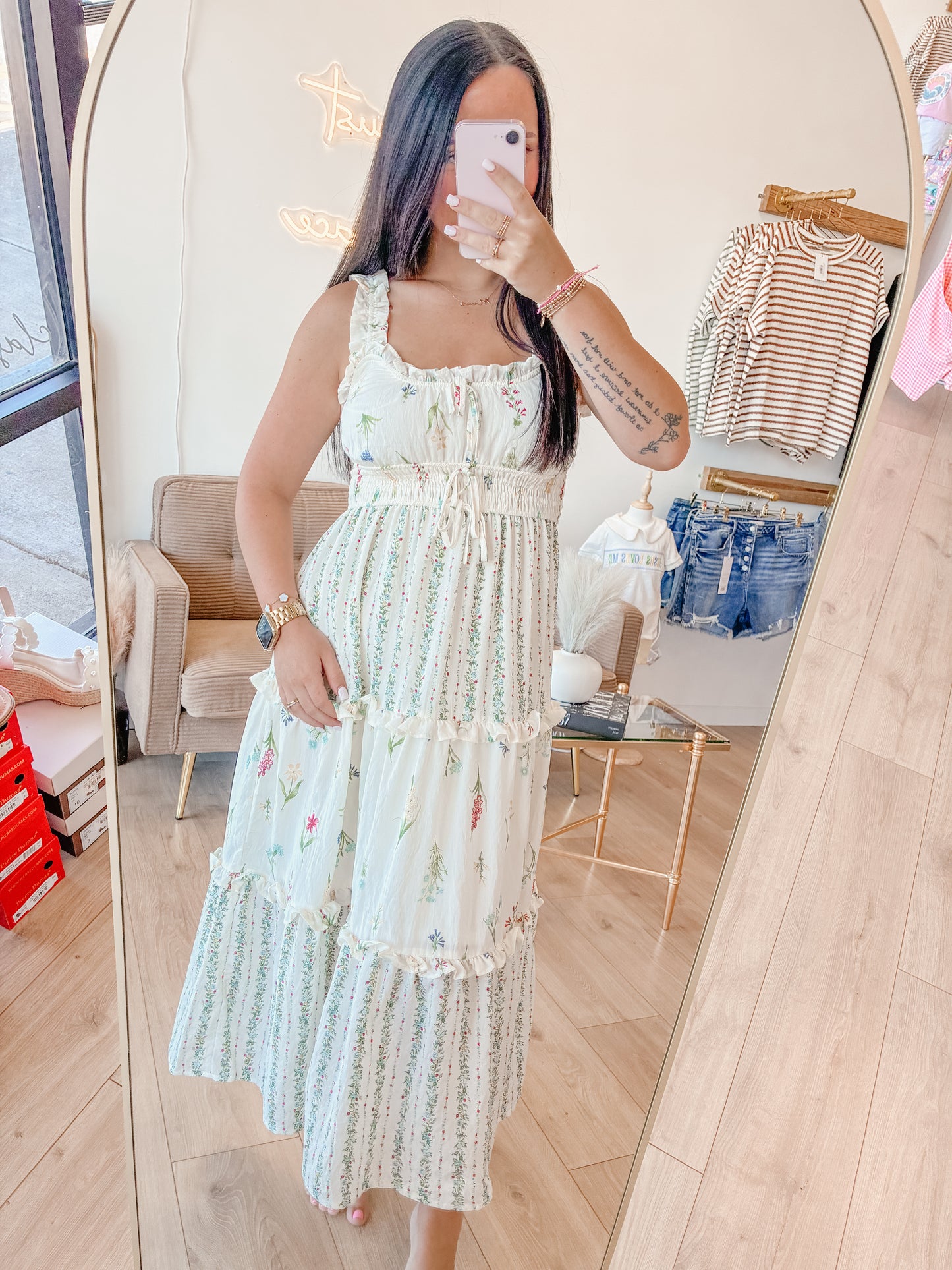 Botanical Core Ruffle Midi Dress