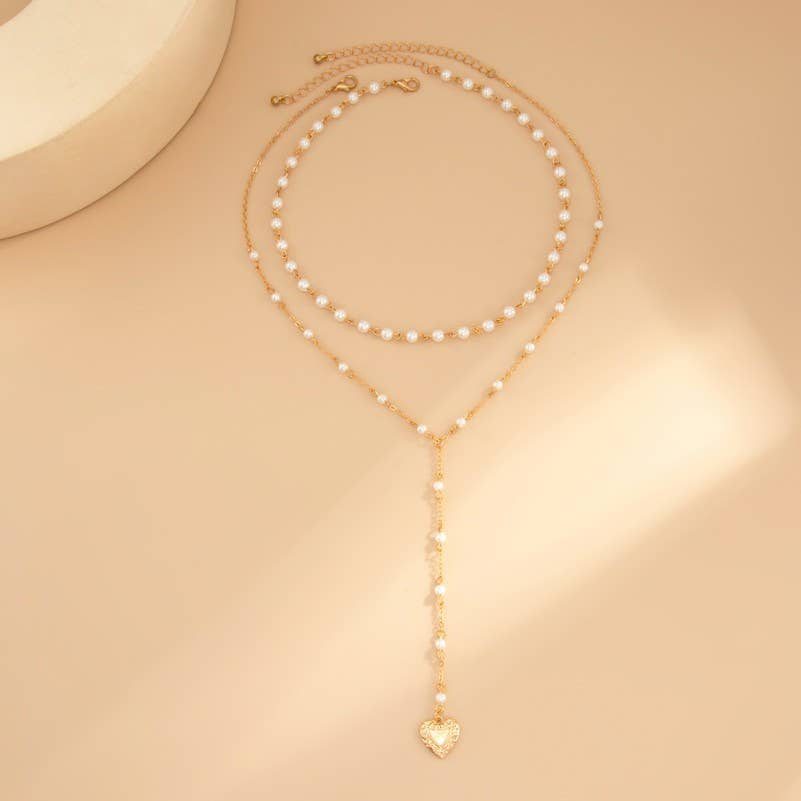 Layered Pearl Y-Necklace