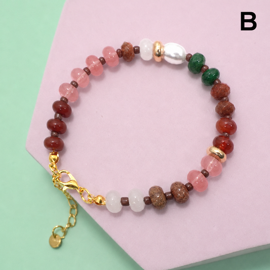 Boho Beaded Bracelet - Pink