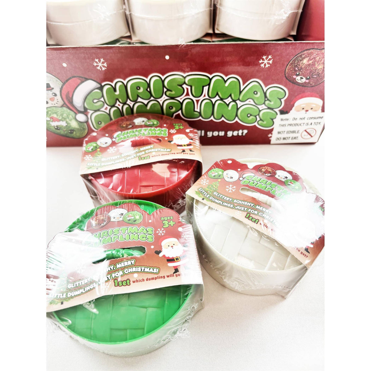 Christmas Dumpling Glitter Gel Squishy Toy