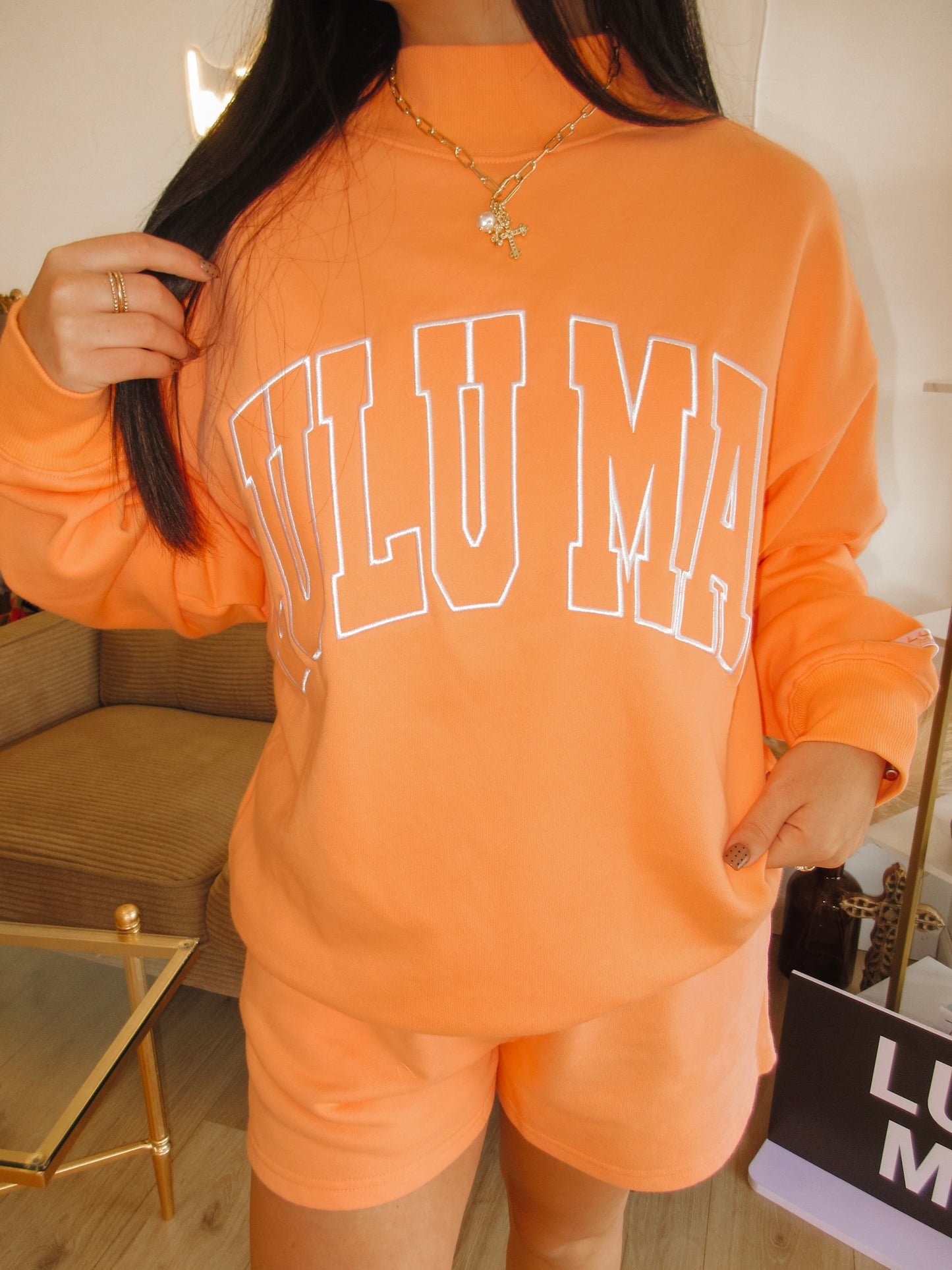 Orange Terry Cloth LULUMAC Mockneck