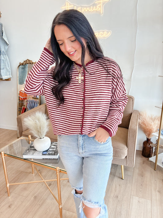 Warm Apple Button Down Cardigan