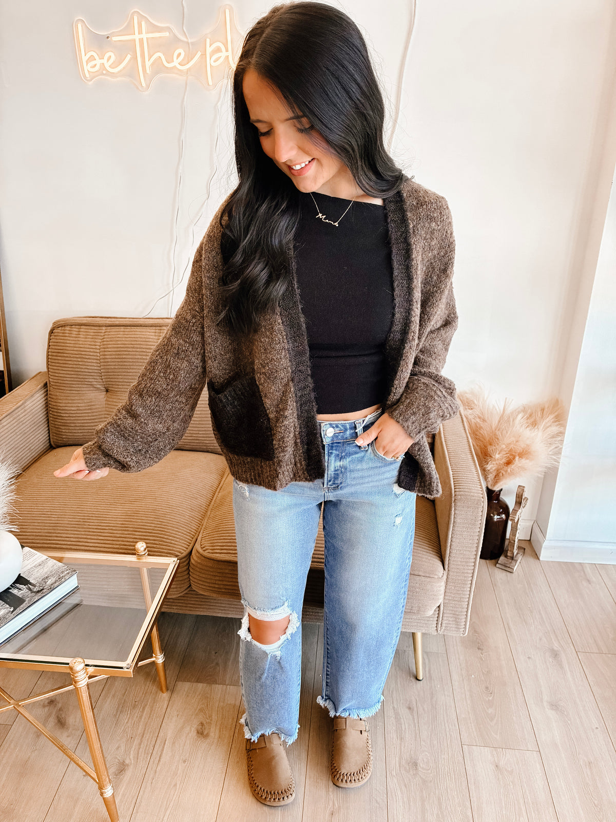 Moody Mallory Contrast Cardigan