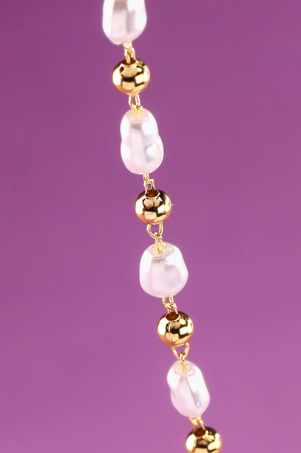 Gold Bead & Pearl Necklace