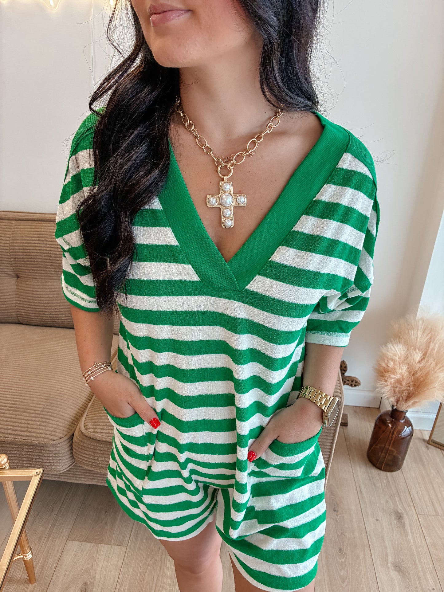 Limeade Stripe Romper