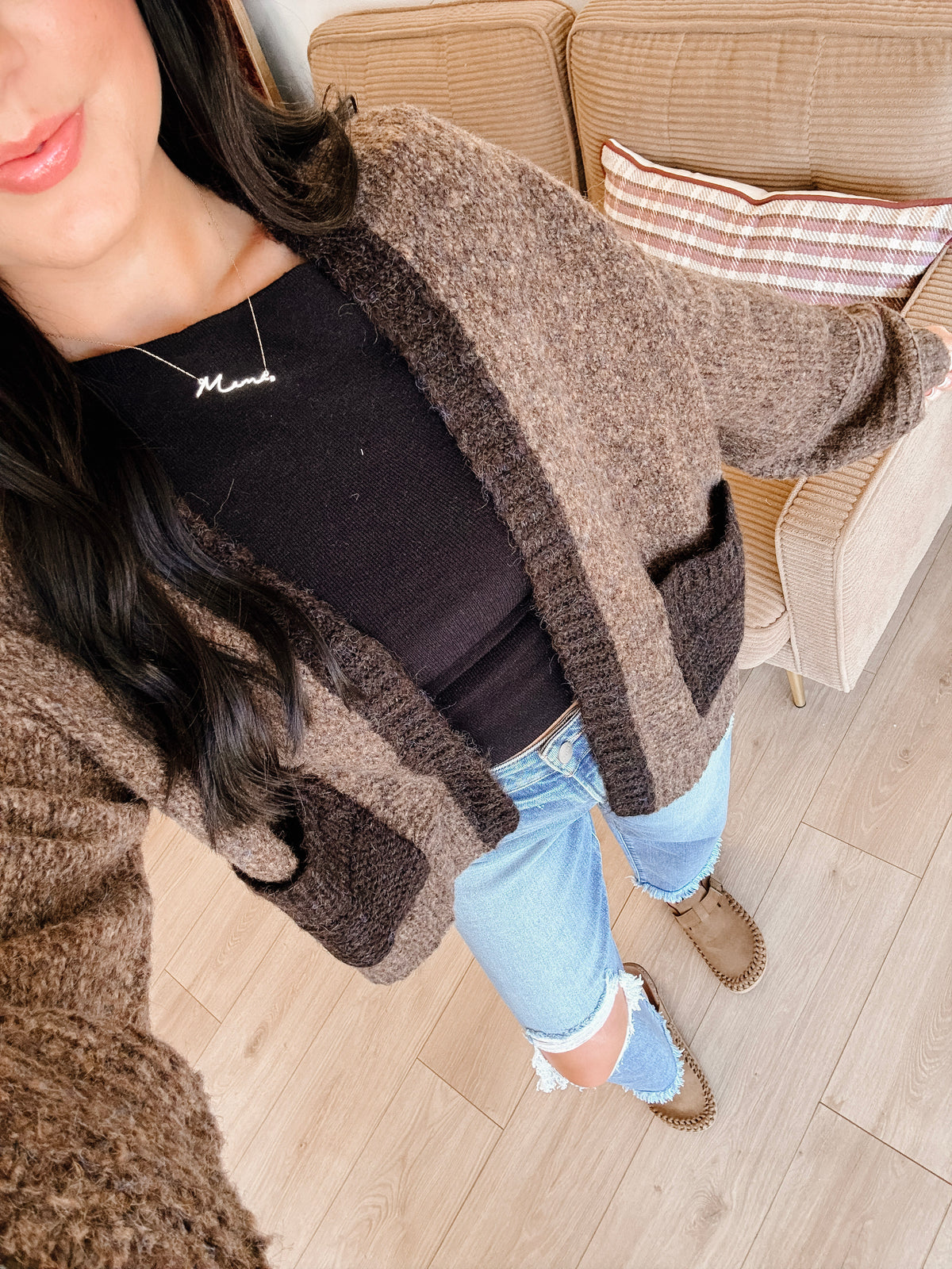 Moody Mallory Contrast Cardigan