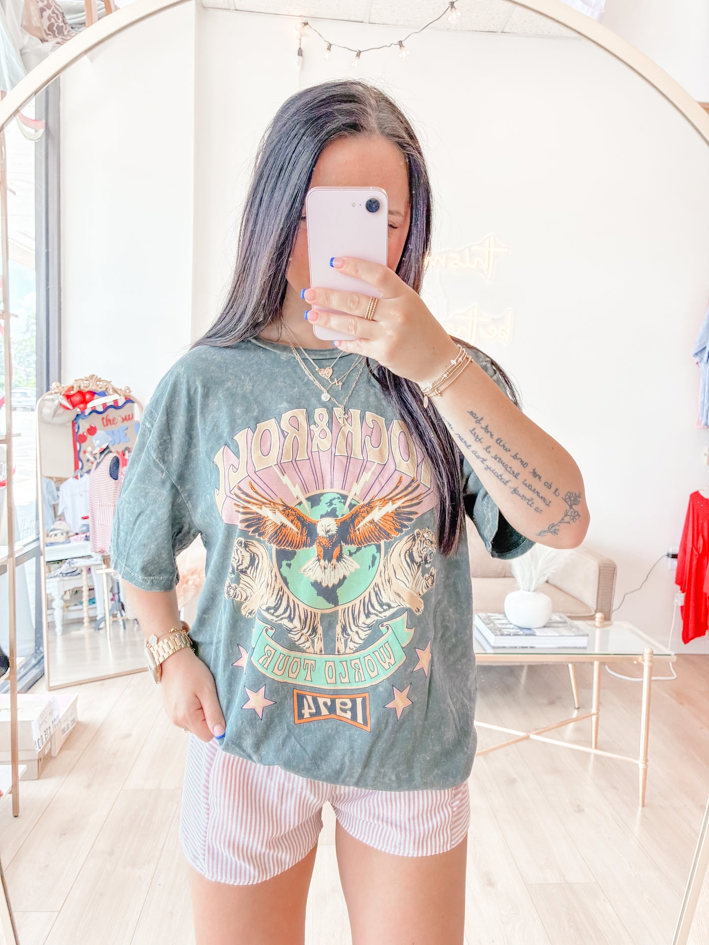 Fangirl Striped Pastel Shorts