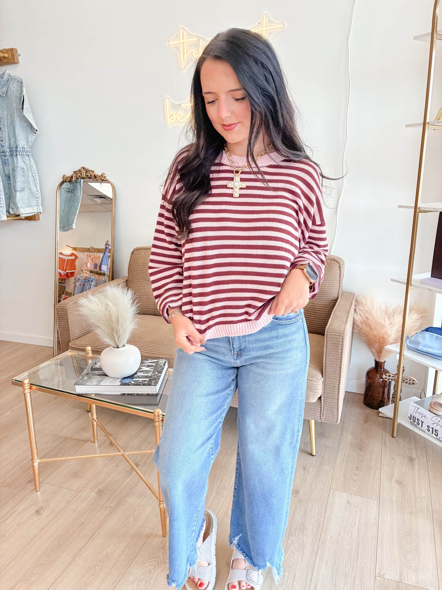 Out the Door Sweater - Pink