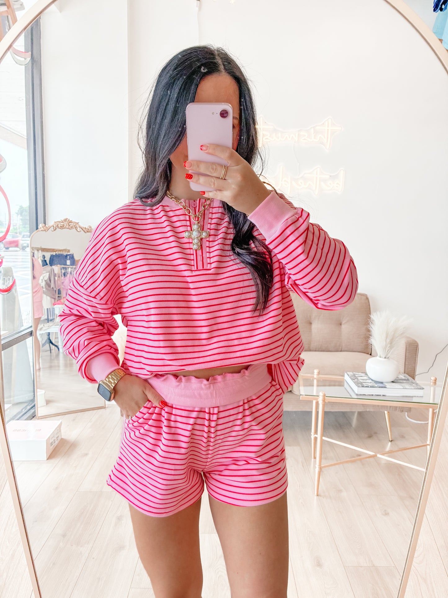Strawberry Milk Short Set
